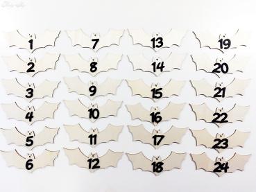 Fledys Holzfledermäuse mit Zahl